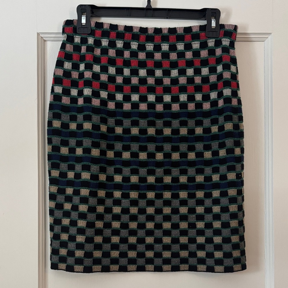 Knit Checkered Mini Skirt